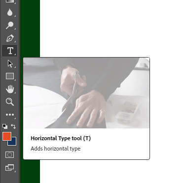 Select the Horizontal Type Tool (T) from the toolbar